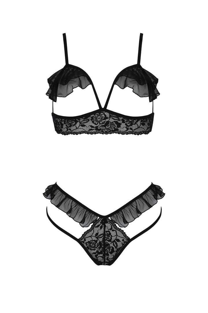 Sexy Open Cup Bra & Sheer Lace String Passion Dolly-2