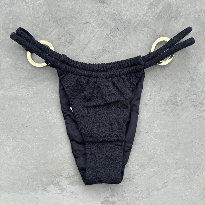 Seashore Textured Black Kayla Bikini Bottom-1