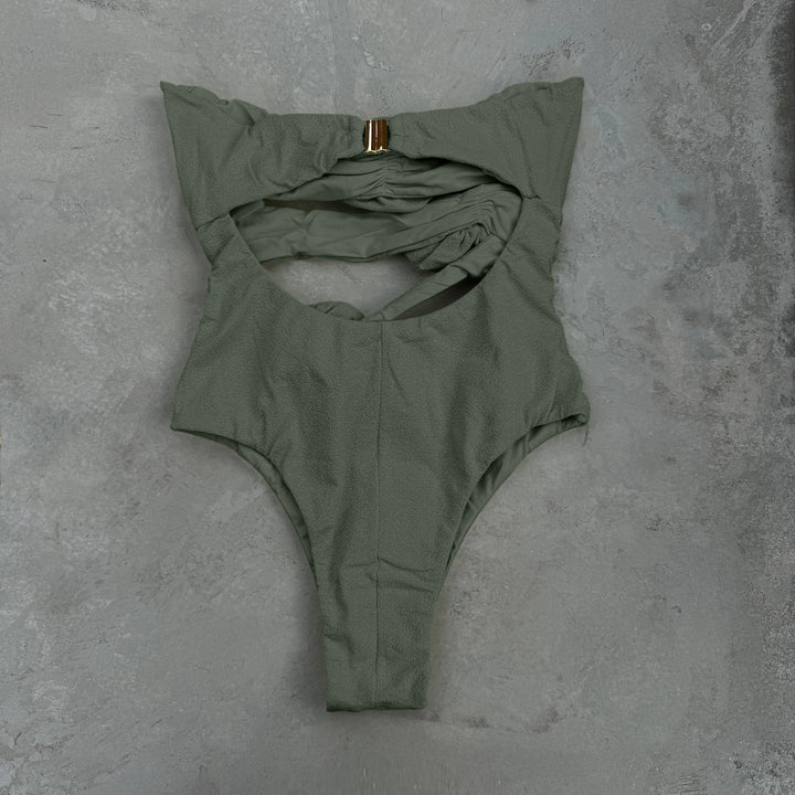 Laurice Fern Green Seashore Textured One Piece Swimsuit-1