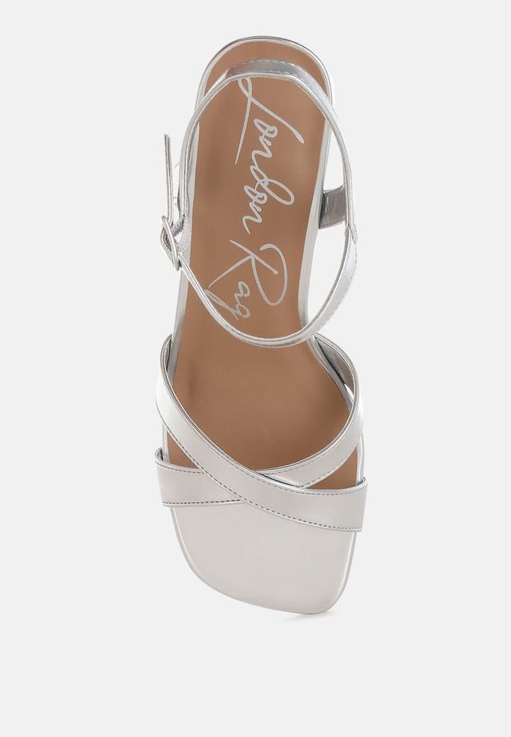 Edessa Metallic Ankle Strap Sandals-3
