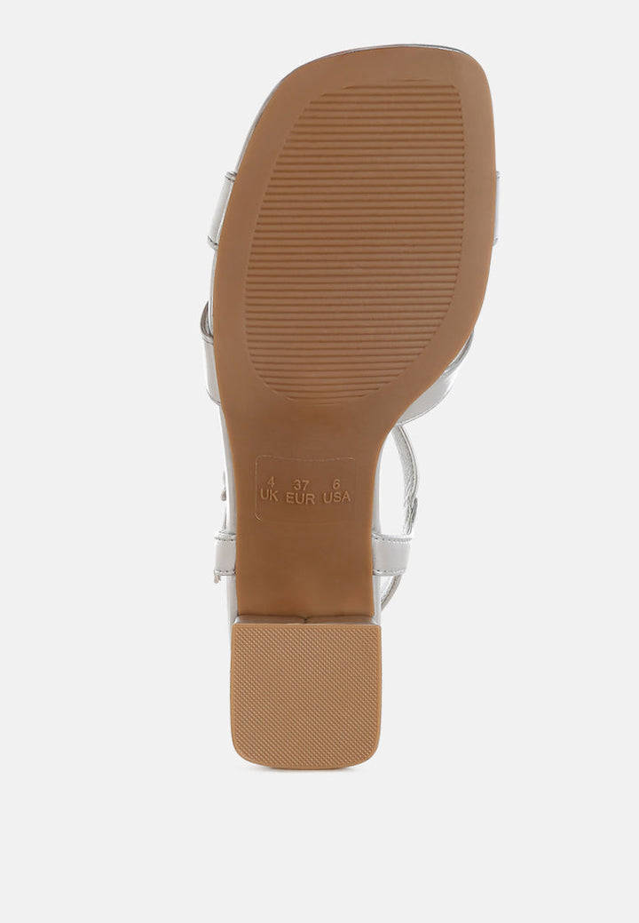 Edessa Metallic Ankle Strap Sandals-4