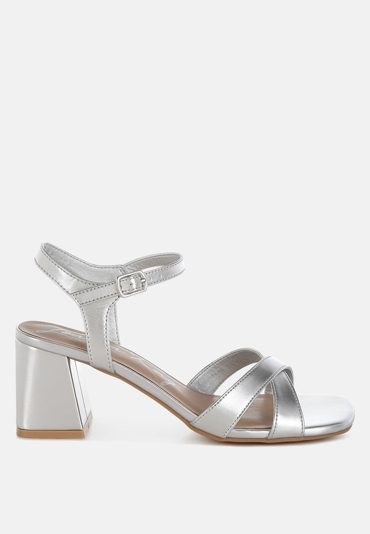 Edessa Metallic Ankle Strap Sandals-0