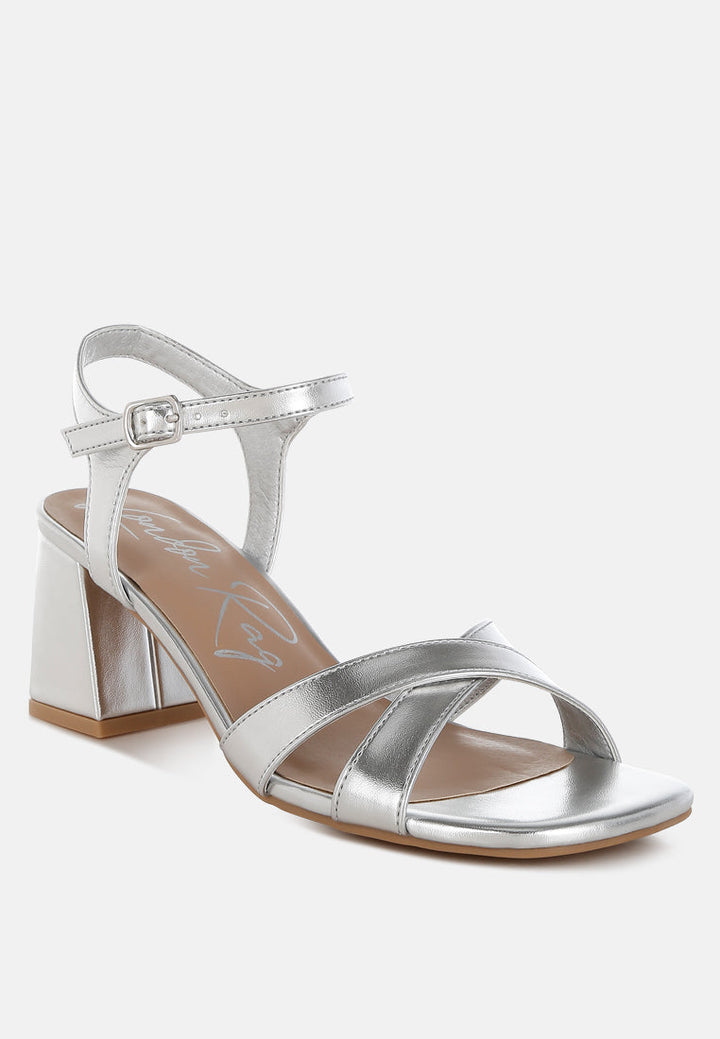 Edessa Metallic Ankle Strap Sandals-1