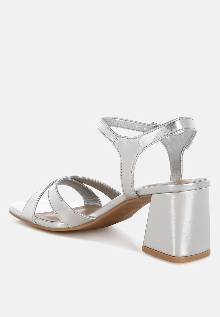 Edessa Metallic Ankle Strap Sandals-2