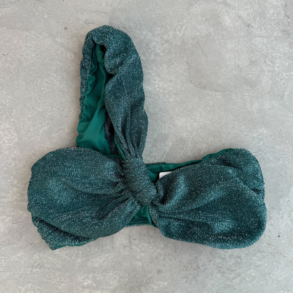 Teal Sparkle Greek Bikini Top-0