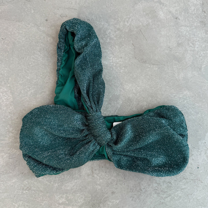 Teal Sparkle Greek Bikini Top-0