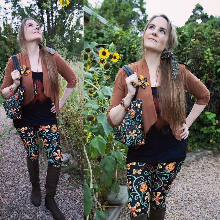 Spooky Sweet Garden (Johanna Parker Exclusive) - High-quality Handcrafted Vibrant Leggings-1