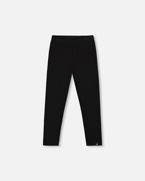 Ribbed Leggings Black-0