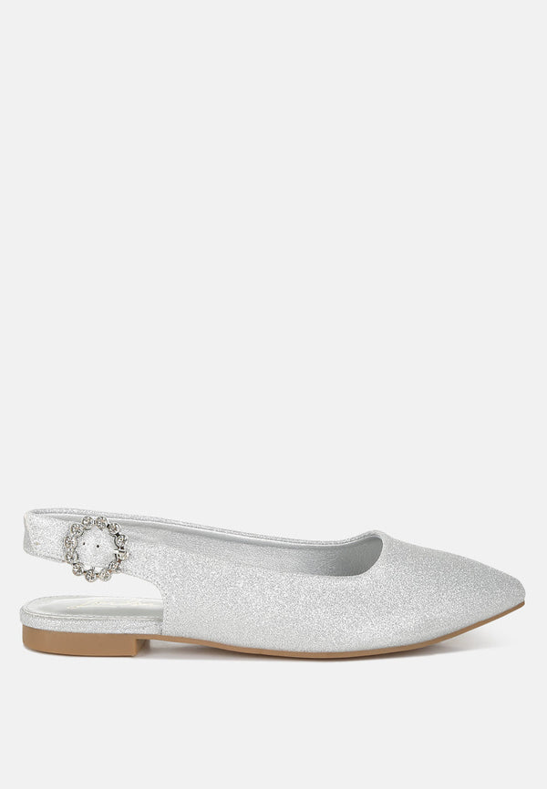 Giora Glitter Slingback Flat Sandals-5