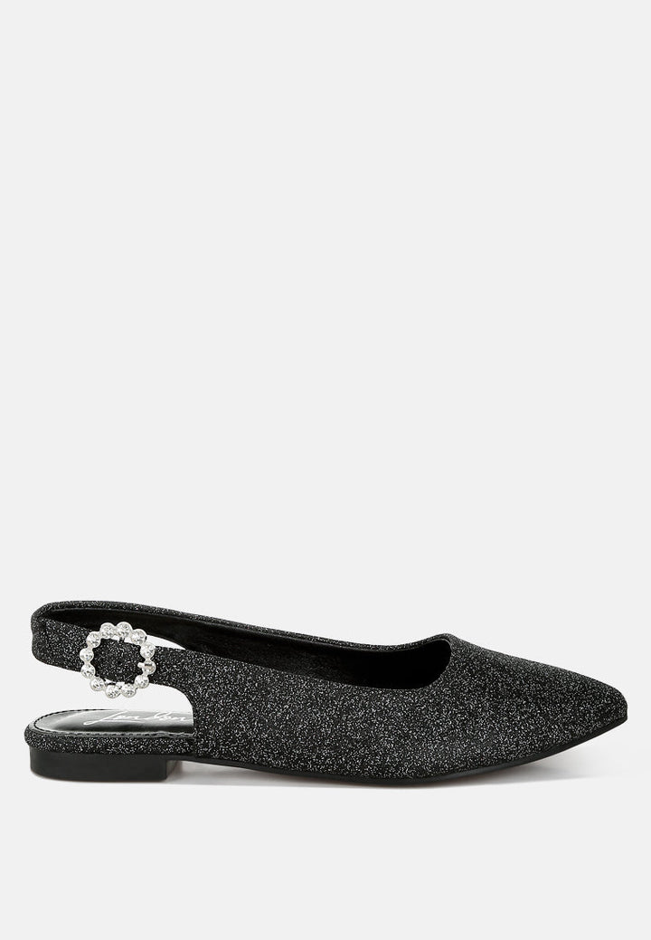 Giora Glitter Slingback Flat Sandals-7