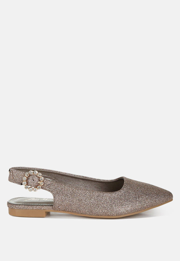 Giora Glitter Slingback Flat Sandals-6