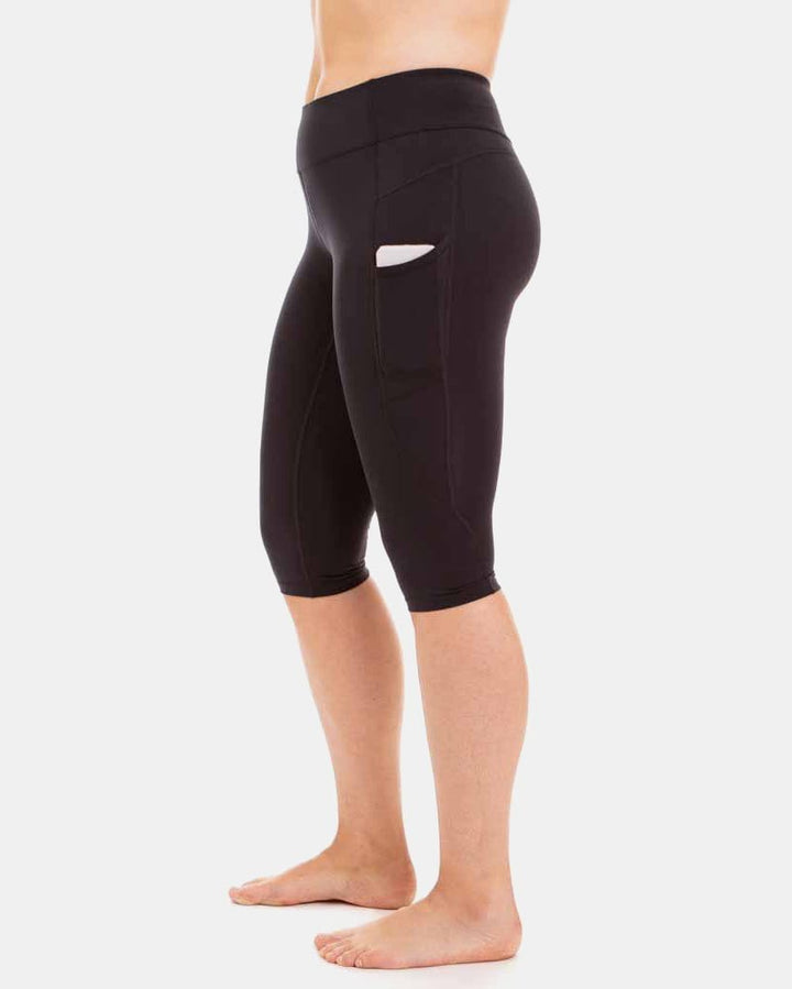 Wi-Thi Mid-Rise Pocketed Crop Legging – Booya Black-1