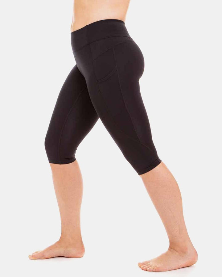 Wi-Thi Mid-Rise Pocketed Crop Legging – Booya Black-2