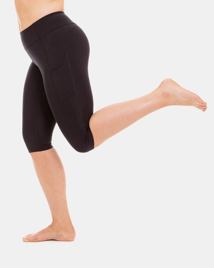 Wi-Thi Mid-Rise Pocketed Crop Legging – Booya Black-0
