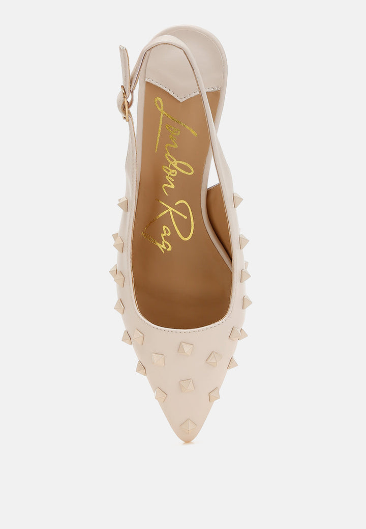 Hegron Stud Embellished Kitten Heels-3
