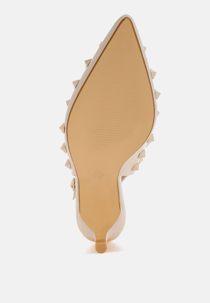 Hegron Stud Embellished Kitten Heels-4
