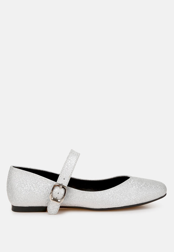 Herma Glitter Pin Buckle Ballerinas-0