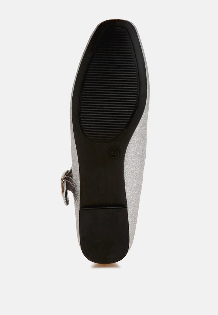 Herma Glitter Pin Buckle Ballerinas-4