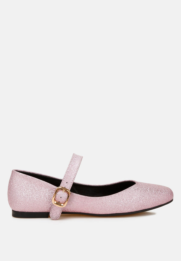 Herma Glitter Pin Buckle Ballerinas-5