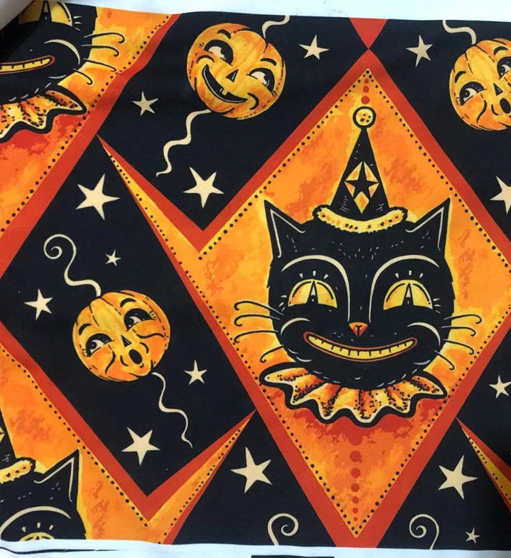 "Grinning Jack" (Johanna Parker Exclusive) Orange Vintage Cat - High-quality Leggings-4