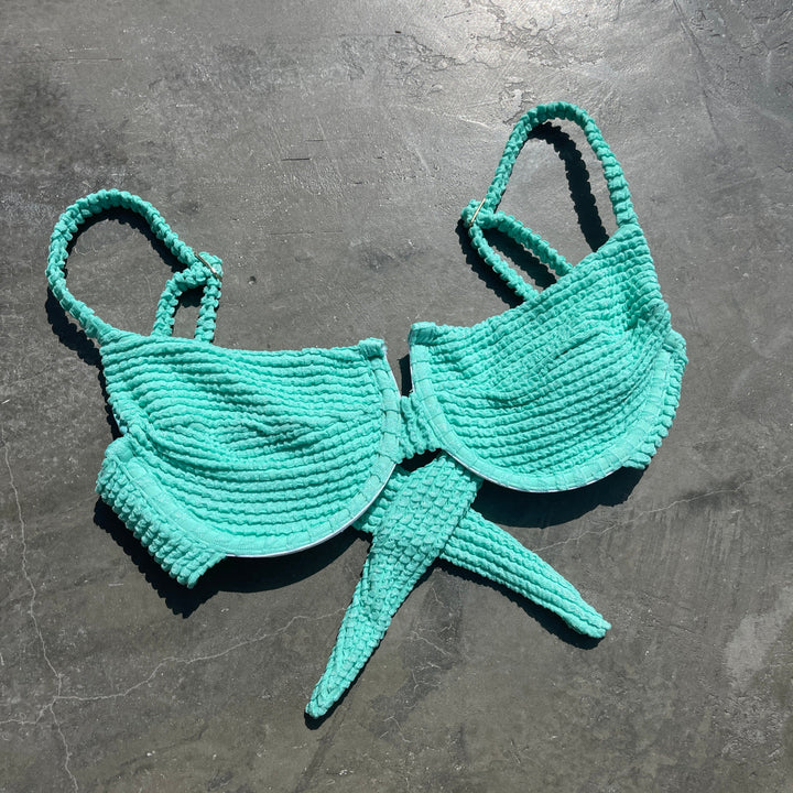 Atlantis Goddess Textured Panneled Bikini Top-1