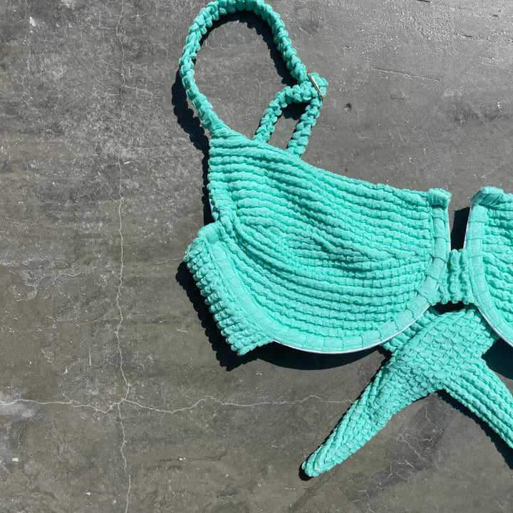 Atlantis Goddess Textured Panneled Bikini Top-2
