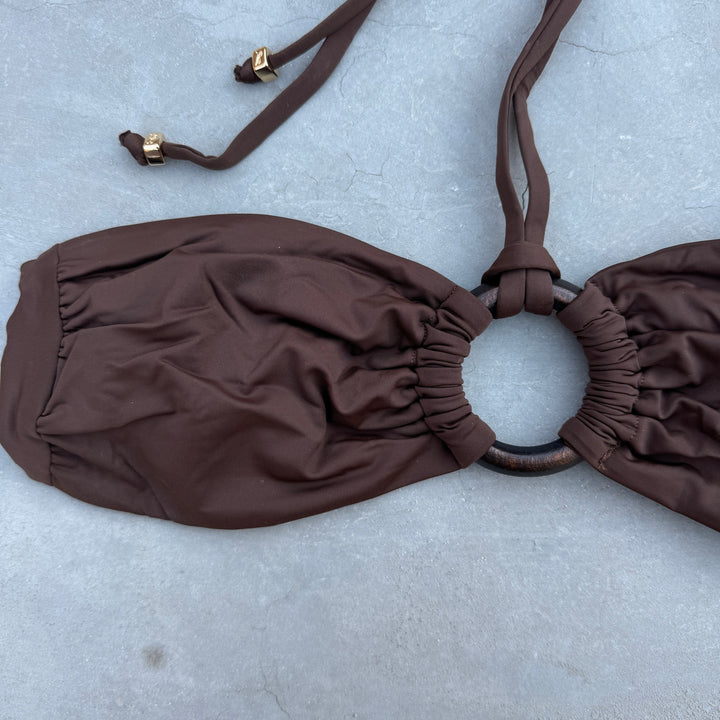 Cocoa Brown Strapless Bikini Top-1