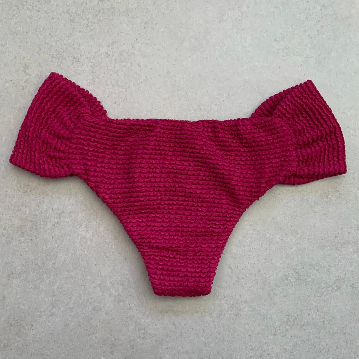 WineBerry Textured Classy Cheeky Bikini Bottom-0