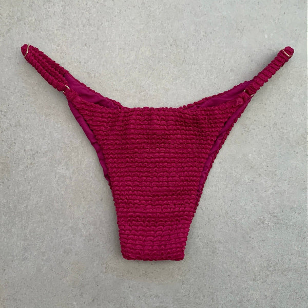 WineBerry Textured Tanga Bikini Bottom-0
