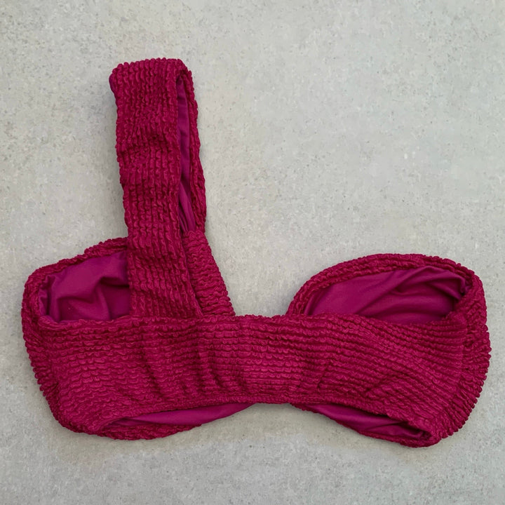 WineBerry Textured Greek Bikini Top-1
