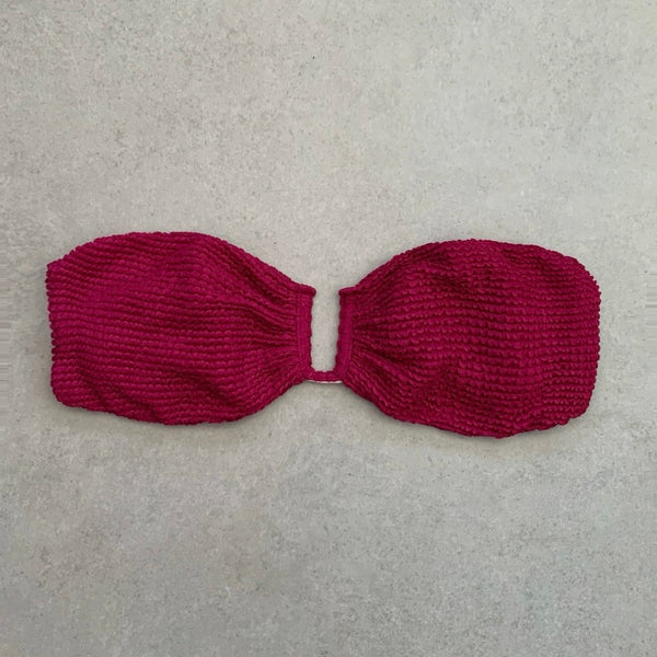WineBerry Textured Mirella Strapless Bikini Top-0