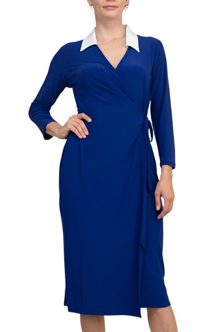 Evan Picone Women 3/4 Sleeve Midi Wrap Dress-1