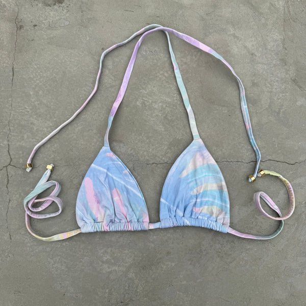 Rainbow Blossom Triangle Bikini Top-0