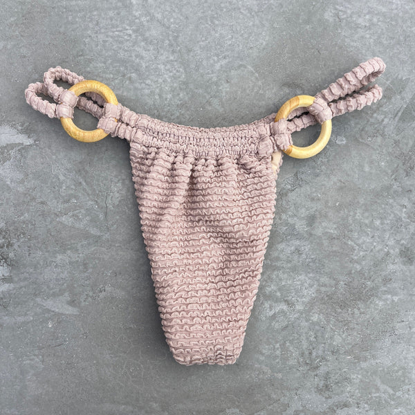 Sand Tropez Beige Textured Kayla Bikini Bottom-0