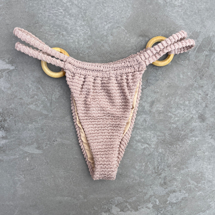 Sand Tropez Beige Textured Kayla Bikini Bottom-1