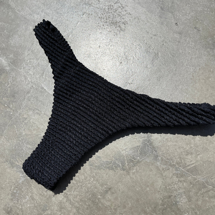 Onyx Black Textured Bia Bikini Bottom-1