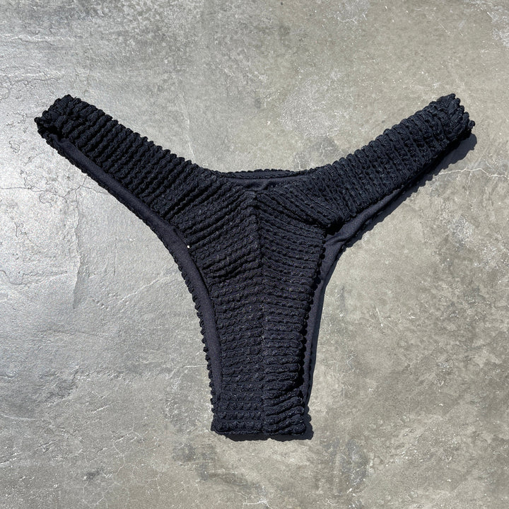 Onyx Black Textured Bia Bikini Bottom-2