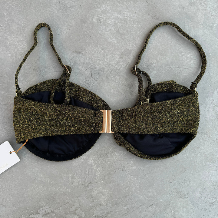 Gold Sparkle Haven Bikini Top-1