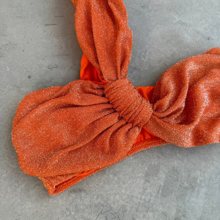 Orange Sparkle Greek Bikini Top-2