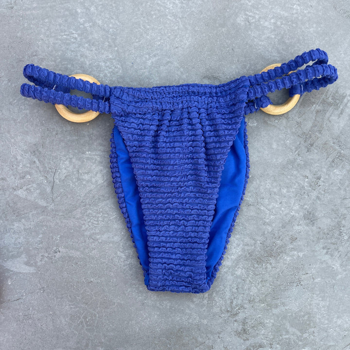 Indigo Blue Textured Kayla Bikini Bottom-1