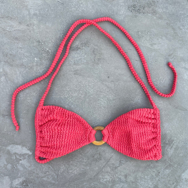 Peach Punch Textured Kayla Bikini Top-0