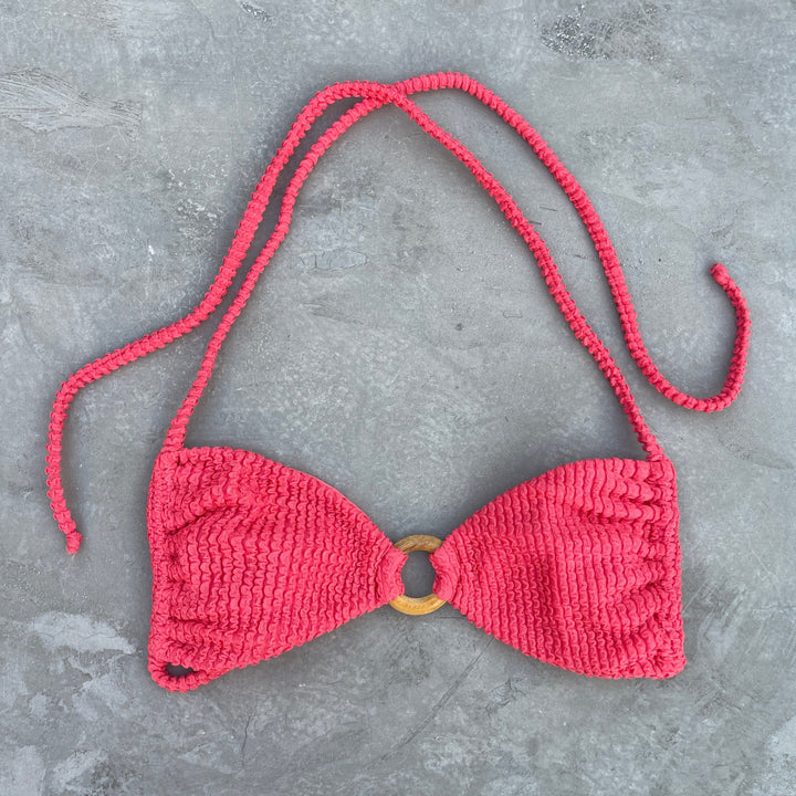 Peach Punch Textured Kayla Bikini Top-0