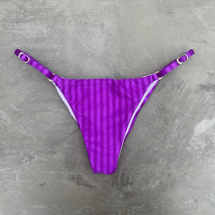Purple Striped Tanga Bikini Bottom-3
