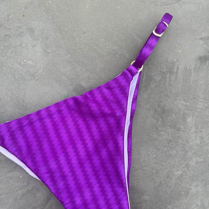 Purple Striped Tanga Bikini Bottom-2