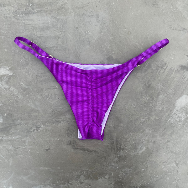 Purple Striped Tanga Bikini Bottom-0