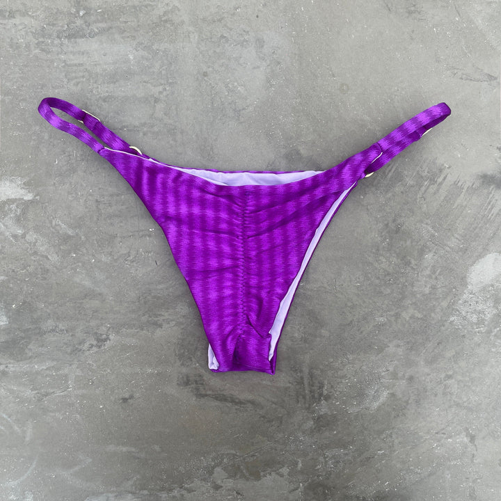 Purple Striped Tanga Bikini Bottom-0