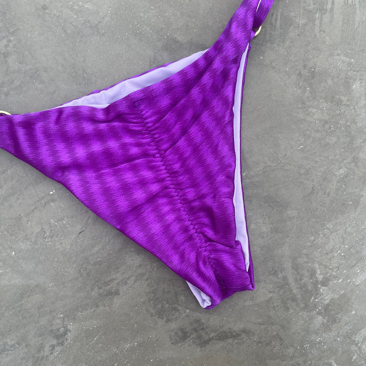 Purple Striped Tanga Bikini Bottom-1