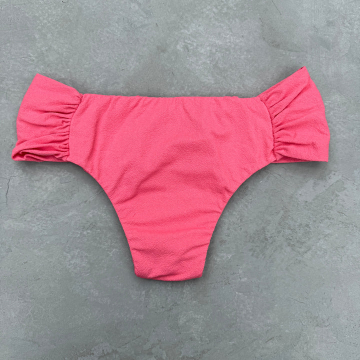 Seashore Textured Coral Delight Classy Cheeky Bikini Bottom-1