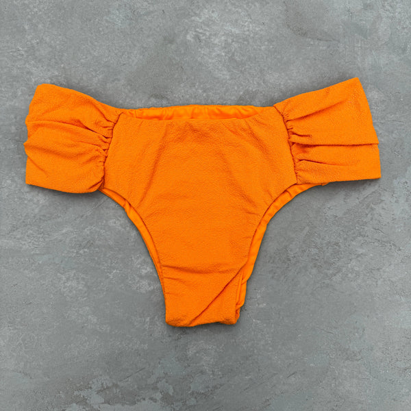 Seashore Textured Orange Zest Classy Cheeky Bikini Bottom-0