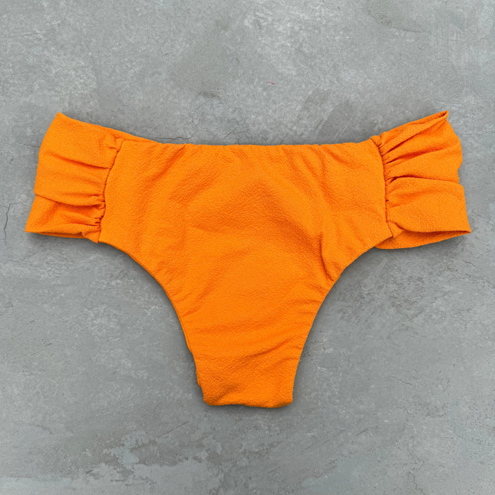 Seashore Textured Orange Zest Classy Cheeky Bikini Bottom-1